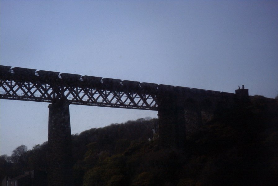 [image] looking up at the Bridge in the evening